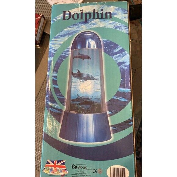 Vintage Dolphin Rotating Motion Lamp Light Spencer Gifts 1990s In Orig Box Works - Picture 4 of 12